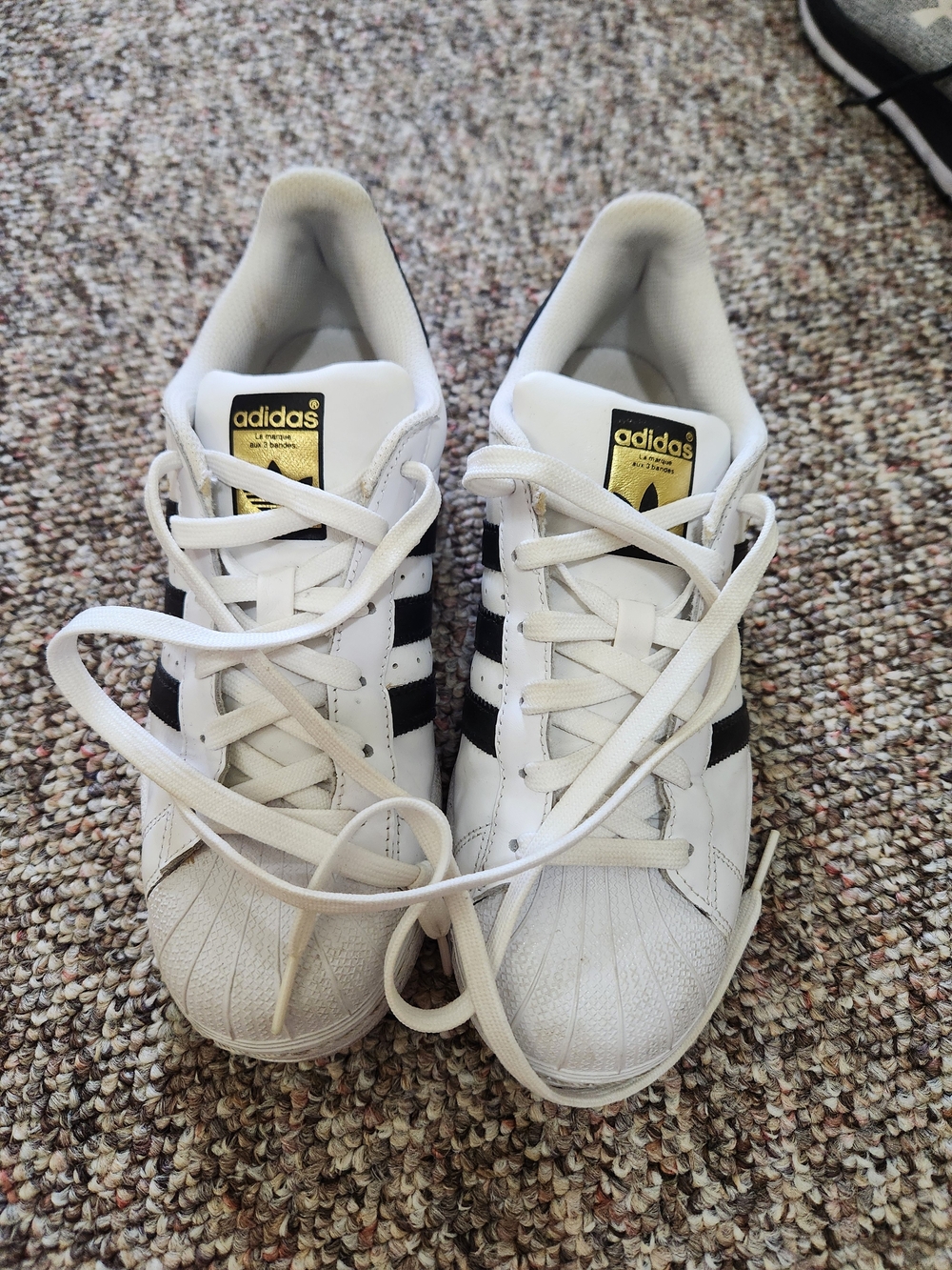 Adidas White & Black Classic Superstar Sneakers
